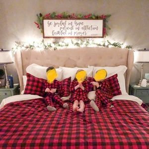 Eddie Bauer king Flannel check 3pc duvet set.